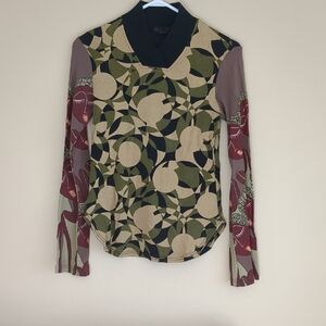 Large Custo Barcelona Artsy Avant Garde Print Shirt Top